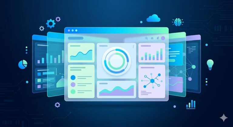 Inteligência Artificial no Desenvolvimento Digital: Mãos humanas interagindo com elementos digitais e gráficos de IA.
