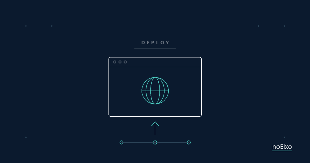 Janela de navegador com globo, representando deploy de site em CDN global